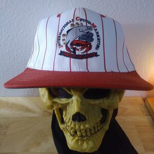 Deadstock Vintage International Unique Seafood Marketing Pinstripe Snap Back Hat